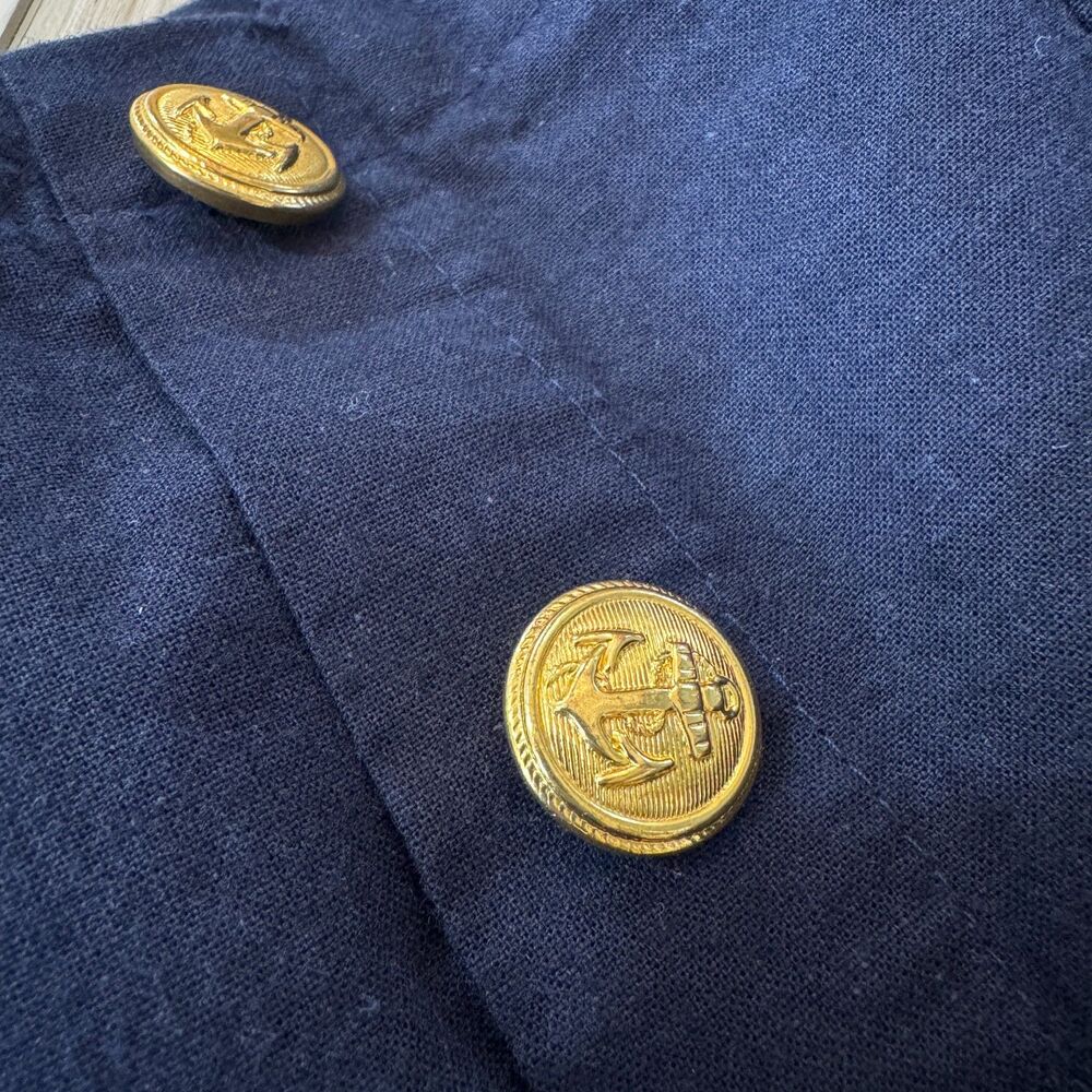 Vintage You Babes Navy Blue Sailor Pants Gold Buttons Wide Leg Women’s 5 80s 90s - Picture 8 of 16